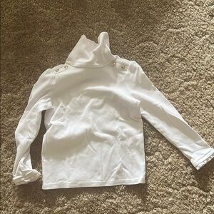 Gymboree White Long Sleeve Turtleneck with Gold Buttons